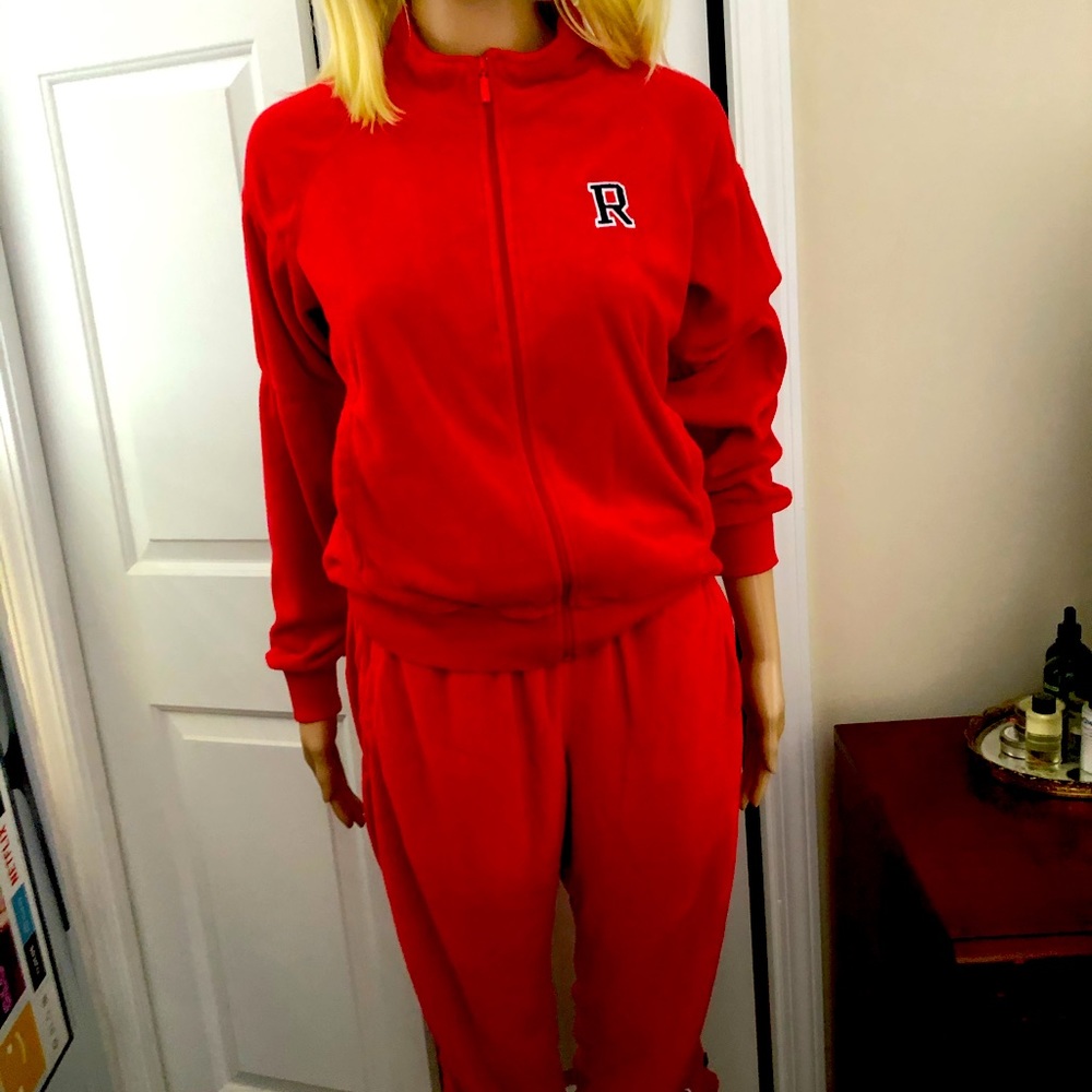 Red Terry Warm Up Suit - Picture 1 of 13